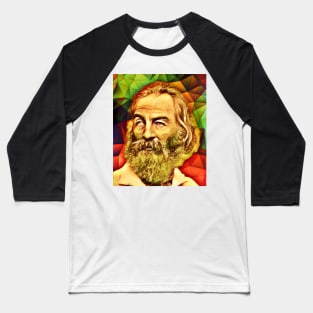 Walt Whitman Snow Portrait | Walt Whitman Artwork 10 Baseball T-Shirt